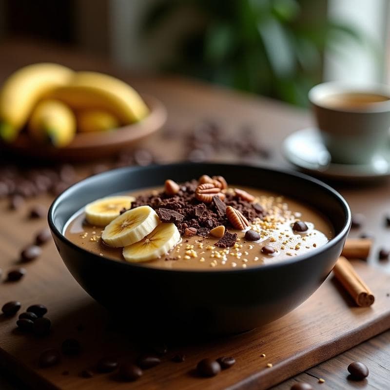 Bowl de Café y Teff con Chocolate Negro: Receta Energética Sin Azúcar para el Desayuno