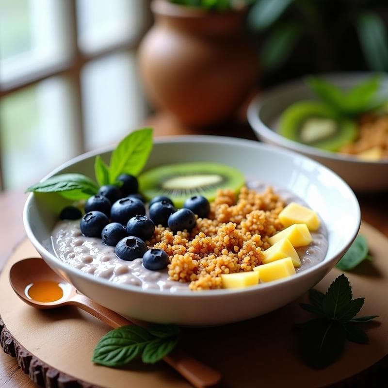 Bowl de Chía con Leche de Almendras y Granola de Quinoa: Desayuno Vegano y Omega-3 en 5 Minutos