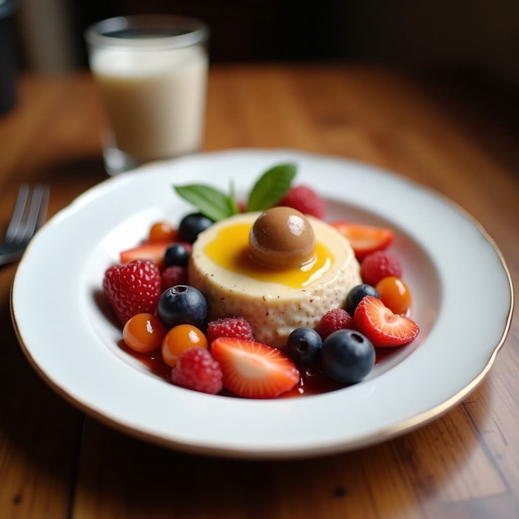 Bowl de Chía y Leche de Tigernut: Desayuno Mediterráneo Sin Lactosa con Frutas Estacionales