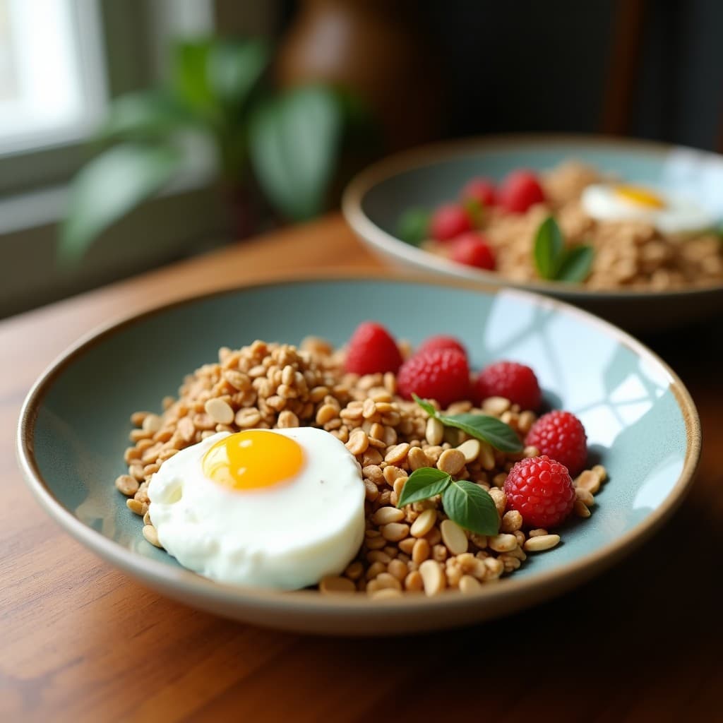 Bowl de Chía y Yogur de Coco con Granola de Cacahuete: Desayuno Keto y Saciante