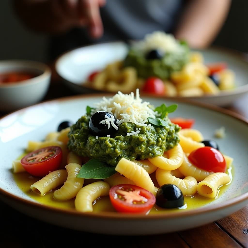 Bowl de Conchiglie y Pesto de Rúcula: Receta Italiana Keto con Queso Pecorino