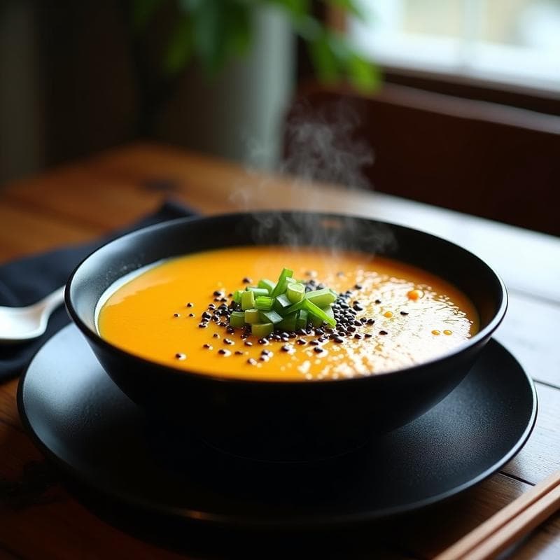 Bowl de Congee de Calabaza y Jengibre: Desayuno Chino Reconfortante y Sin Lácteos