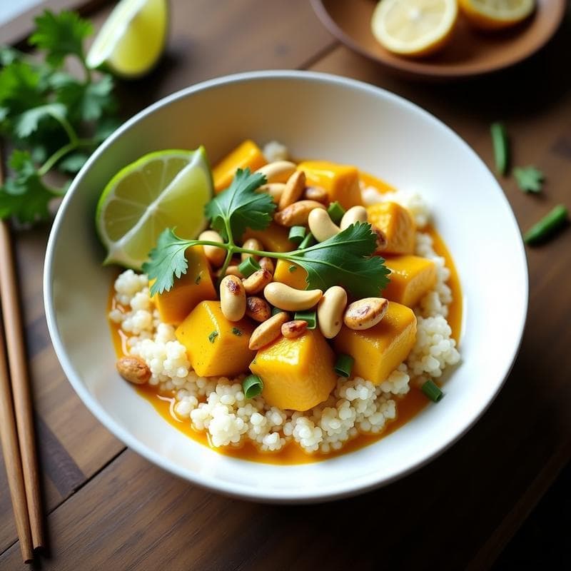 Bowl de Cuscús de Coliflor y Pollo al Curry Amarillo: Receta Keto en Thermomix