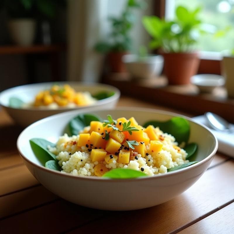 Bowl de Cuscús de Coliflor con Granadilla y Vinagreta de Cítricos: Receta Keto y Sin Cocción