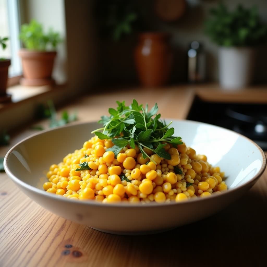 Bowl de Cuscús de Maíz con Garbanzos y Presa de Berros: Receta Marroquí Fresca