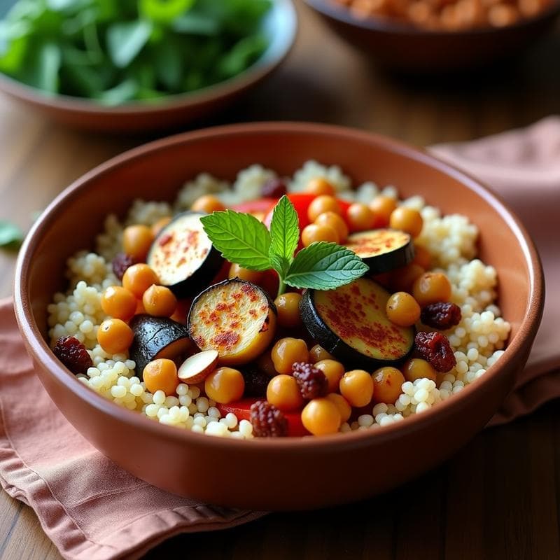 Bowl de Cuscús Marroquí Vegano: Receta en Airfryer con Especias Auténticas en 20 Minutos
