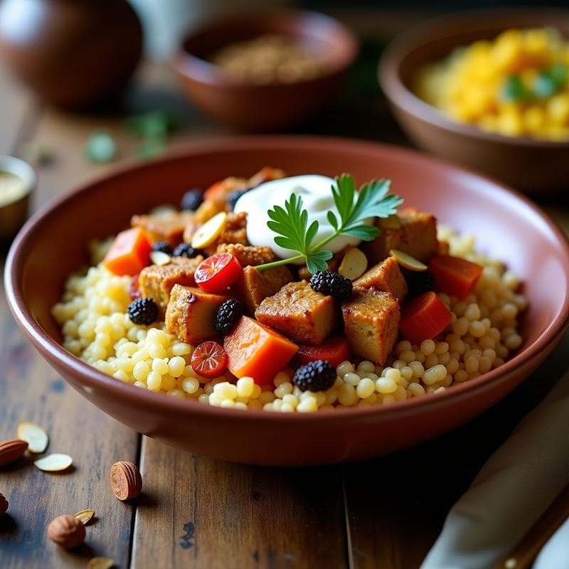 Bowl de Cuscús Integral con Pollo al Ras el Hanout: Receta en Thermomix con Toque Marroquí