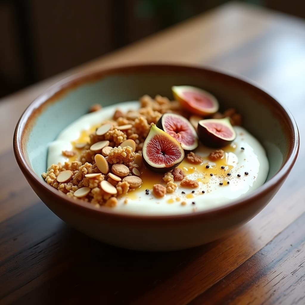 Bowl de Desayuno con Yogur de Almendras y Granola de Semillas de Amapola: Receta Granadina Sin Lactosa
