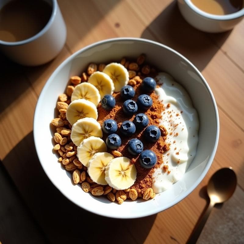 Bowl de Desayuno con Yogur de Soja y Granola de Café: Receta Energética Vegana