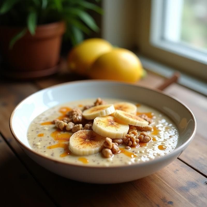 Bowl Energético de Avena y Chía con Plátano: Receta Alta en Fibra para Desayunos Rápidos
