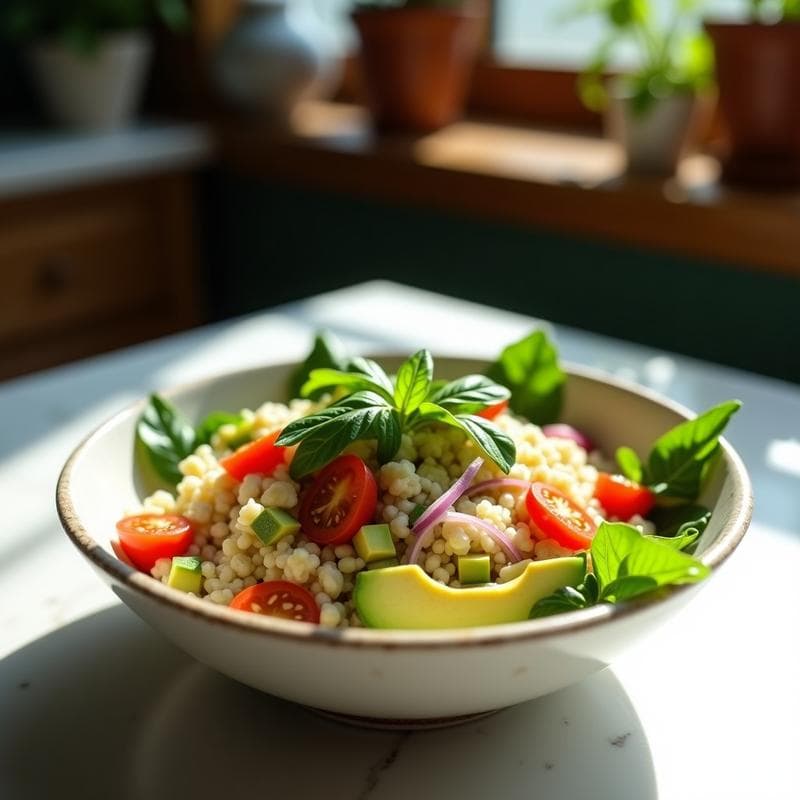 Bowl de Fonio con Berros y Aguacate: Receta Africana Vegana y Sin Gluten en 10 Minutos