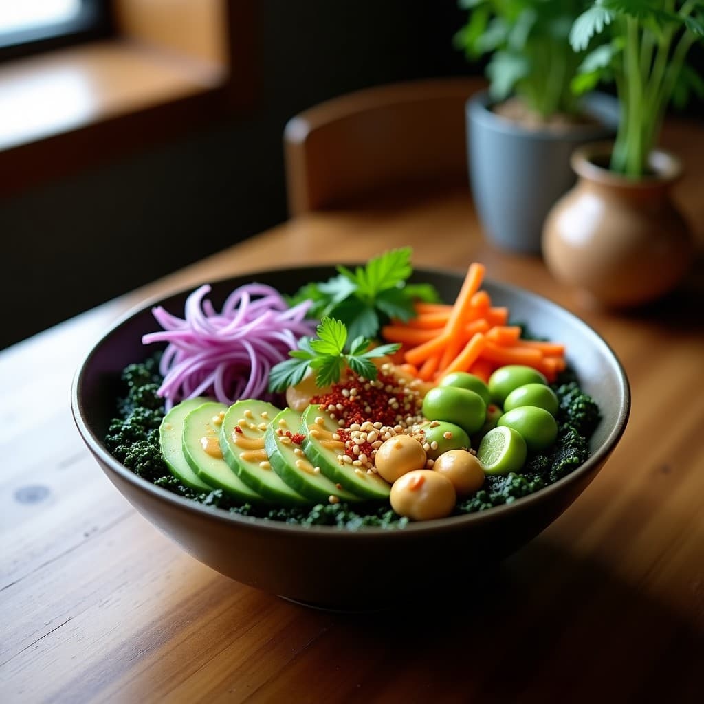 Bowl de Fono y Edamame con Aderezo de Miso y Jengibre: Receta coreana Saludable