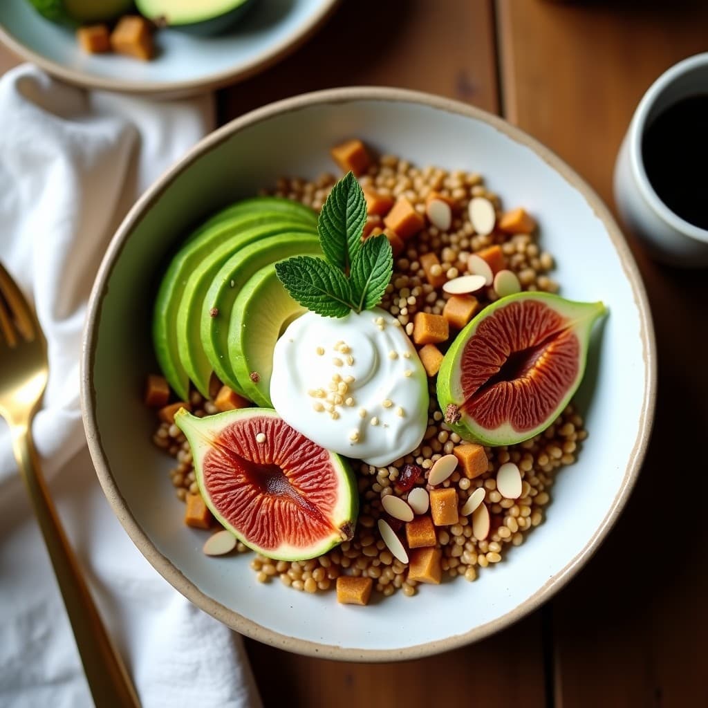 Bowl de Freekah con Aguacate y Higos Asados: Desayuno Árabe con Toque Diputado