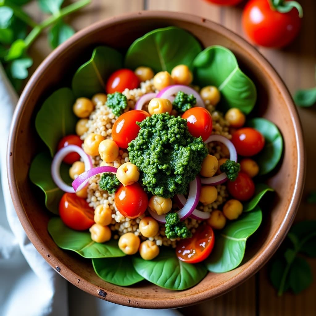 Bowl de Freekah con Chimichurri y Garbanzos: Receta Argentina Vegana y Sin Gluten
