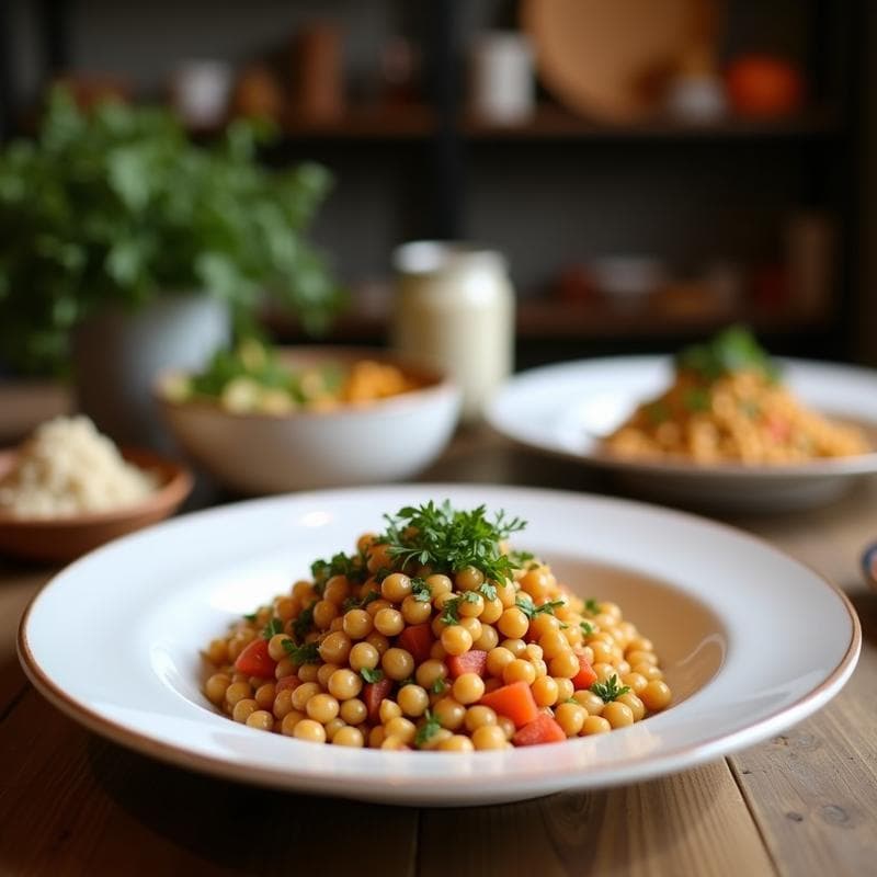 Bowl de Freekah con Garbanzos Crujientes y Tahini: Receta de Oriente Medio en Thermomix