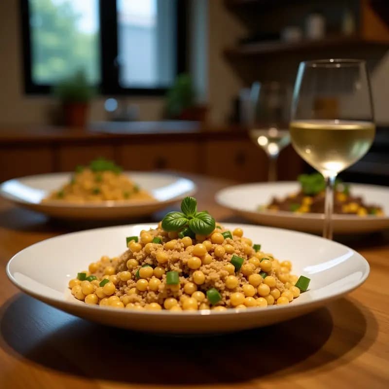 Bowl de Freekeh con Garbanzos Asados y Tahini: Receta Vegana de Oriente Medio para Tupper