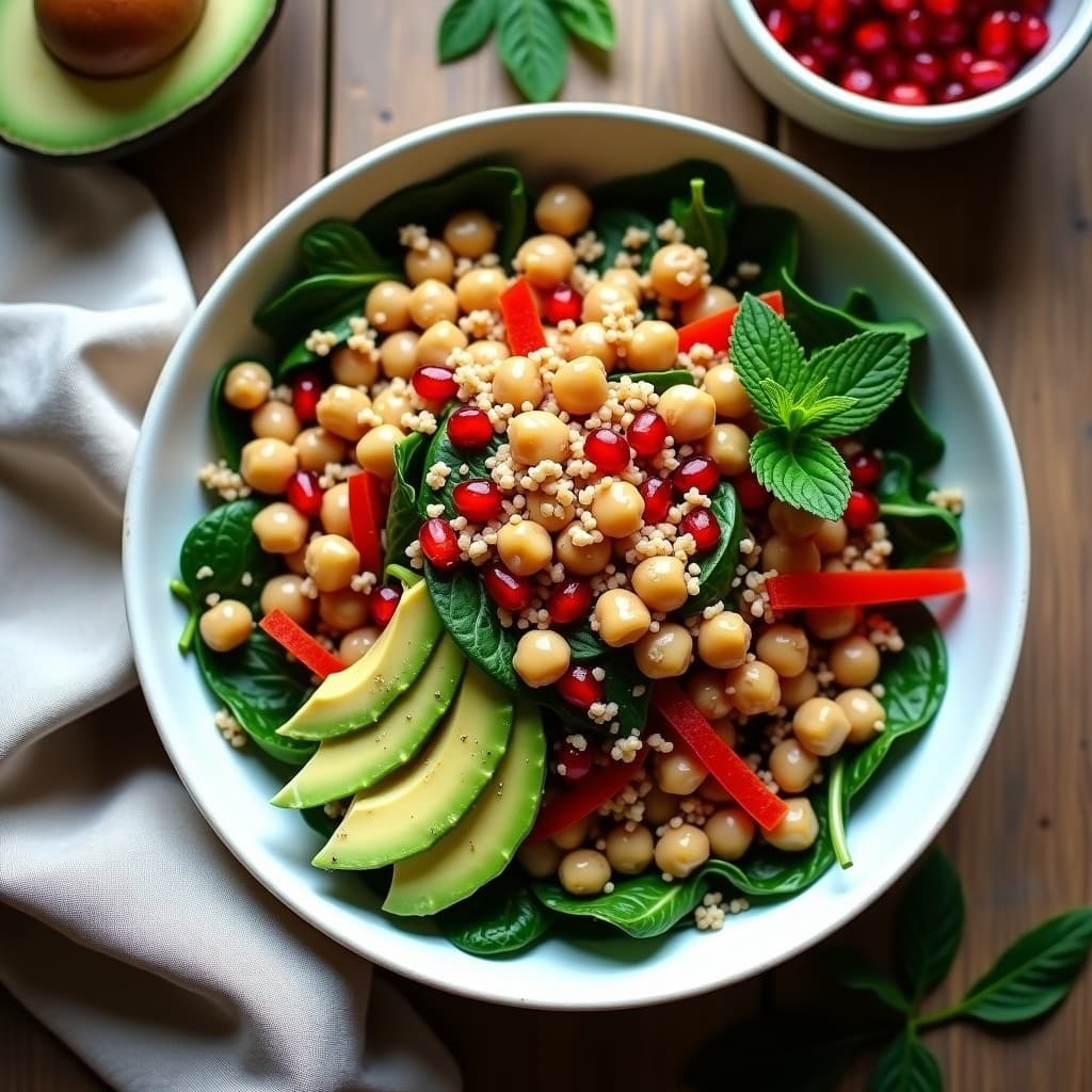 Bowl de Freekeh con Garbanzos Crujientes y Tahini: Receta Mediterránea Alta en Fibra