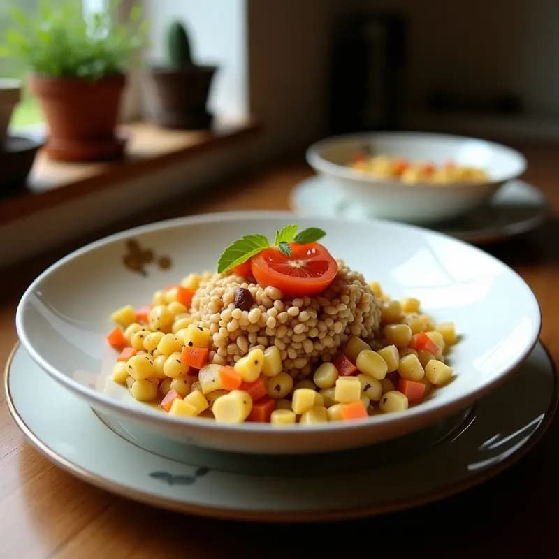 Bowl de Freekeh con Granadas y Aderezo de Granadilla: Receta Mediterránea Sin Gluten