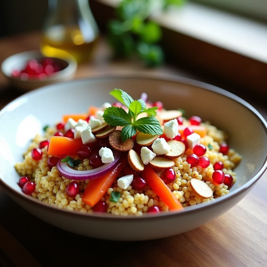 Bowl de Freekeh con Granadas y Queso Feta: Receta de Oriente Medio en 20 Minutos