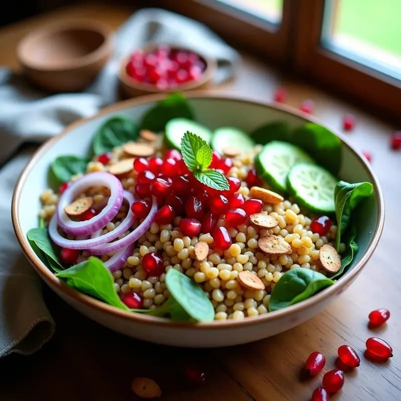 Bowl de Freekeh con Granadas y Vinagreta de Granados: Receta Libanesa Detox y Rica en Antioxidantes