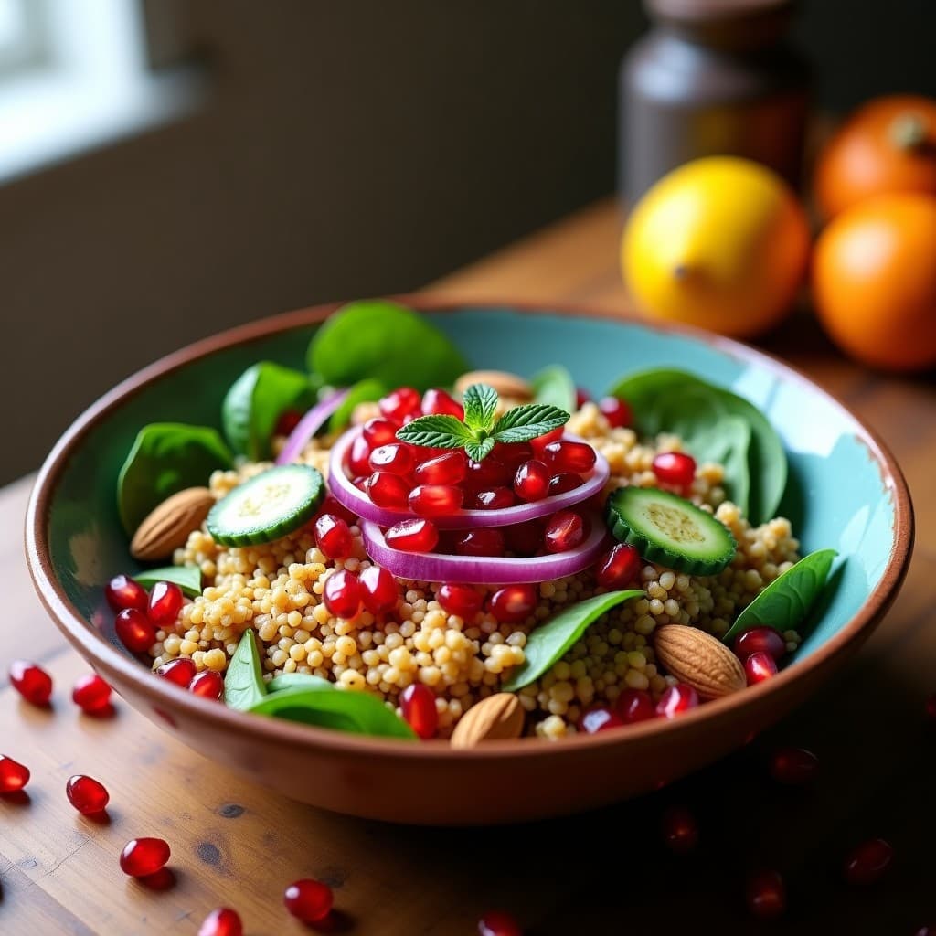 Bowl de Freekeh con Granados y Aceite de Argán: Desayuno Marroquí Alto en Fibra
