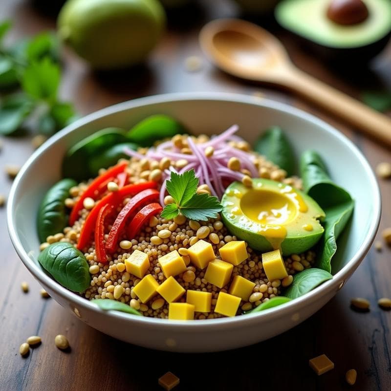 Bowl de Freekeh con Lulo y Aguacate: Receta Colombiana Alta en Fibra y Vegana