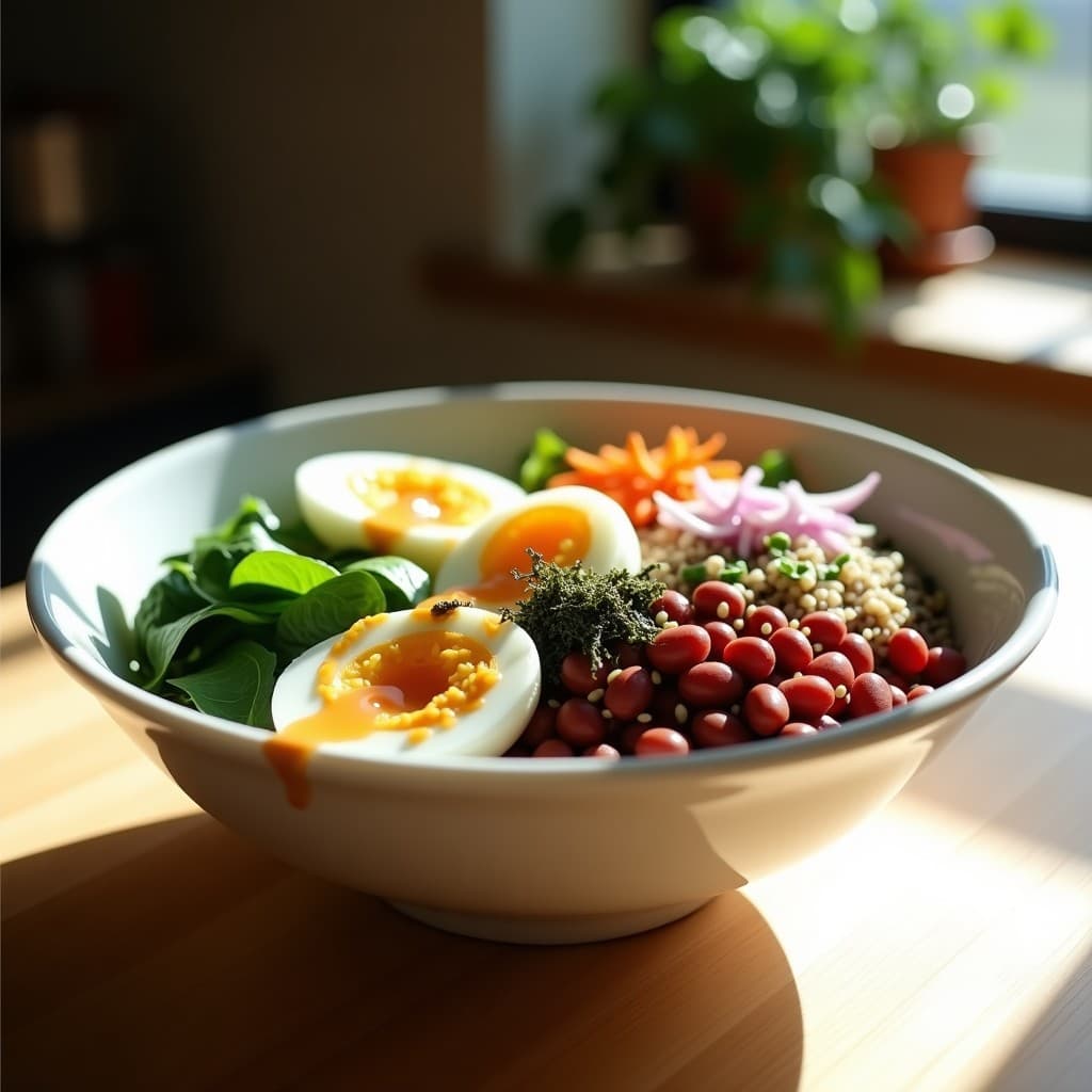 Bowl de Frijoles Adzuki con Arroz Salvaje y Aderezo de Sésamo: Receta Japonesa Keto y Proteica
