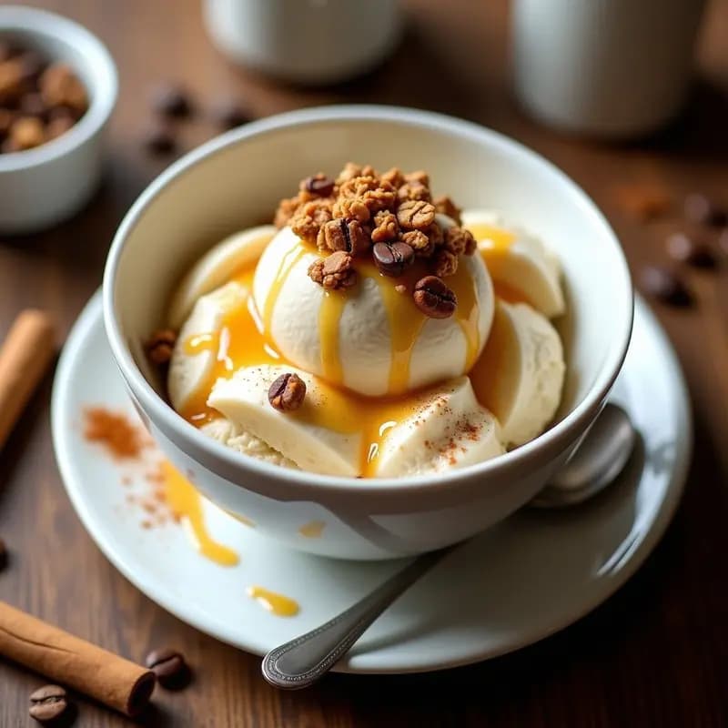 Bowl de Helado de Yogur Griego con Granola de Café: Desayuno o Postre Fit en 5 Minutos