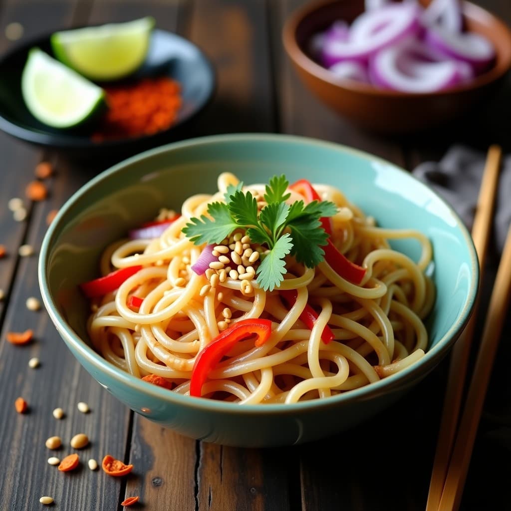 Bowl de Fideo de Konjac con Brotes de Soja y Salsa de Maní: Receta China Keto y Sin Gluten
