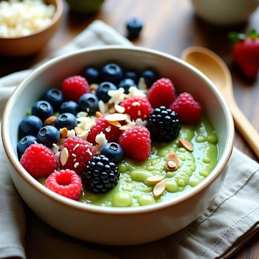 Blog de Matcha y Quinoa con Frutos del Bosque: Desayuno Japonés Sin Azúcar y Alto en Antioxidantes