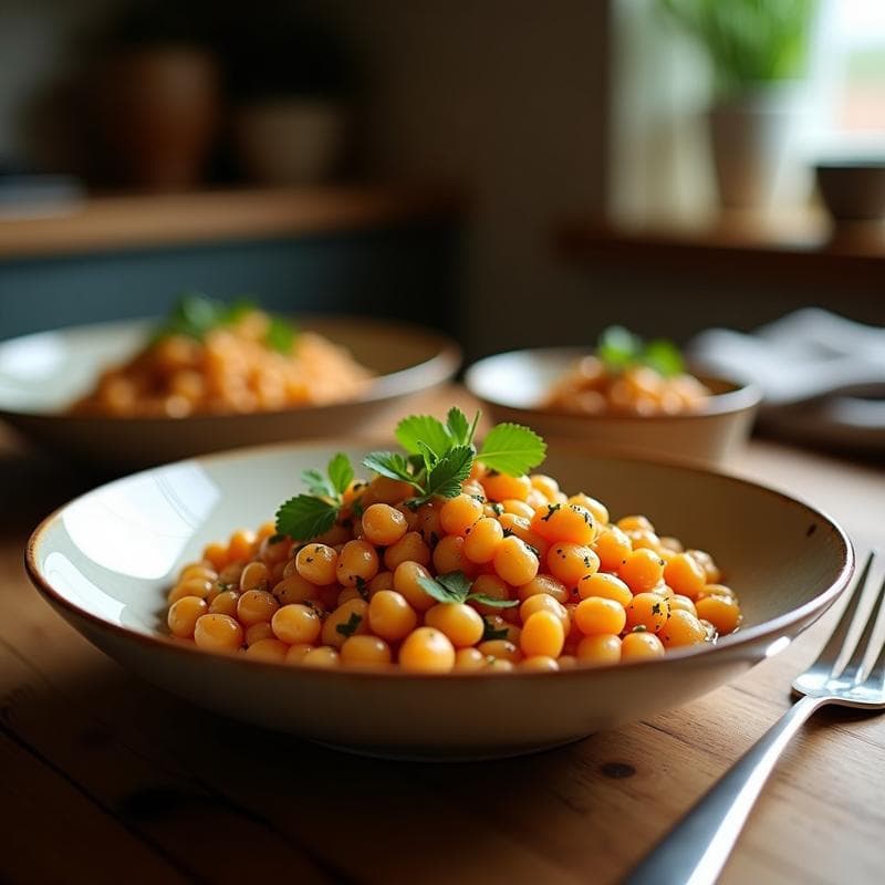Bowl de Mijo y Garbanzos: Desayuno Antiinflamatorio con Tahini y Grana de Granada