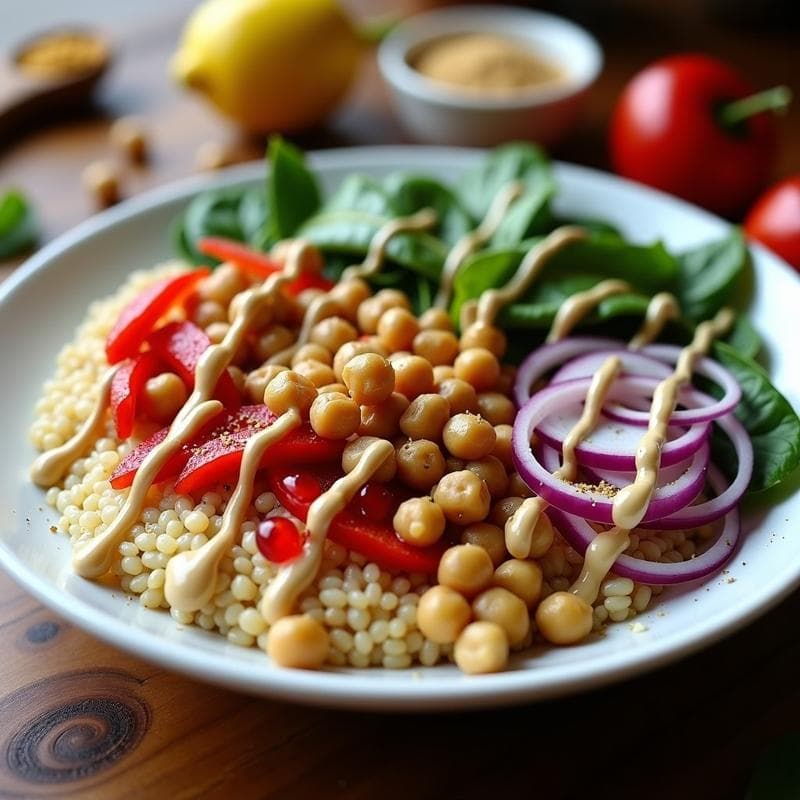Bowl de Mijo con Garbanzos Tostados y Aderezo de Za’atar: Receta Libanesa Sin Gluten