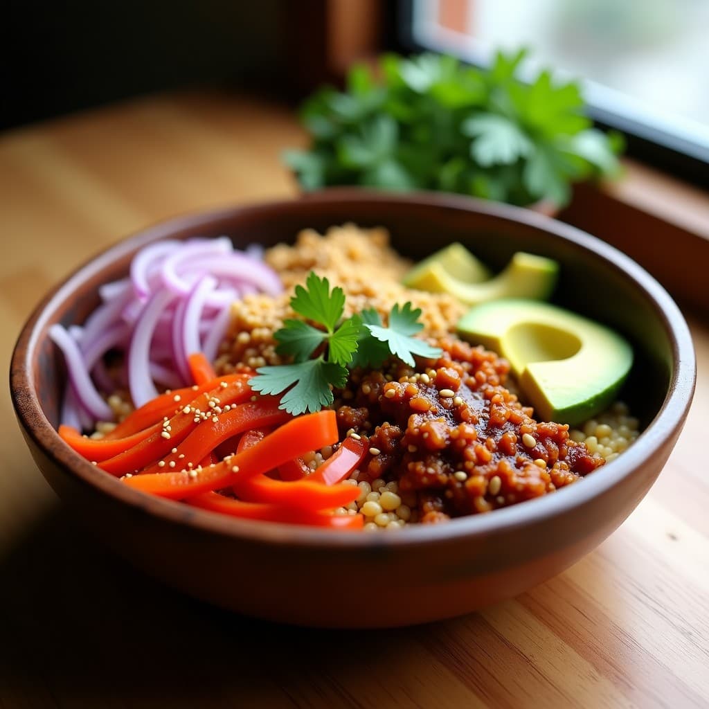Bowl de Mijo con Jackfruit Desmenuzado y Salsa de Tamarindo: Receta Mexicana Vegana y Sin Gluten