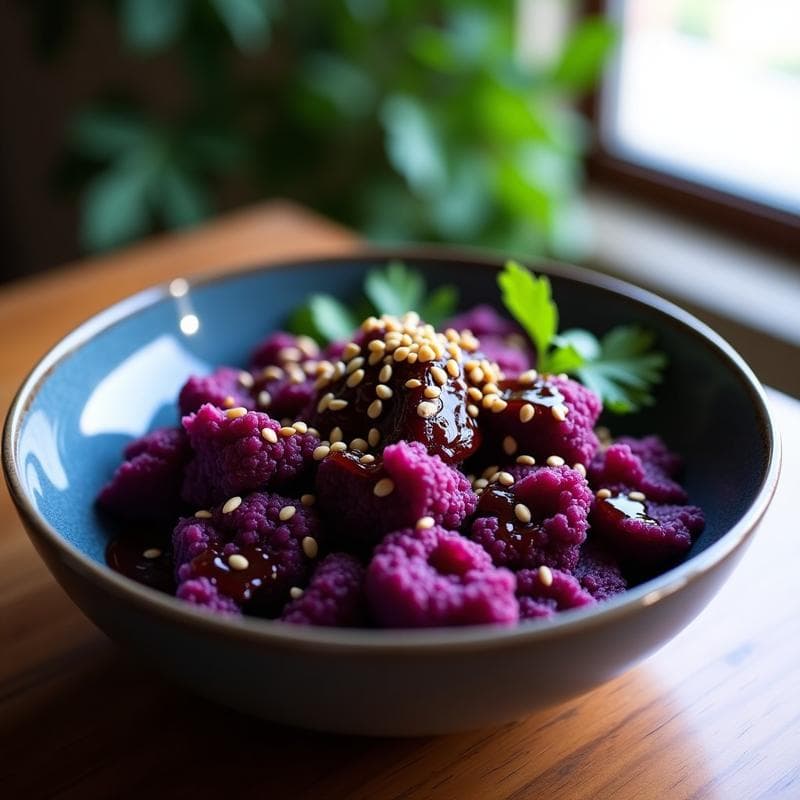 Bowl Morado de Coliflor y Remolacha: Receta Umami con Toque Crujiente en Airfryer
