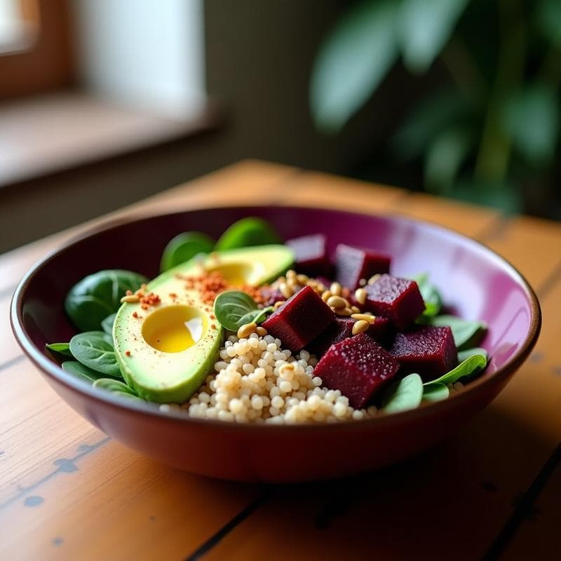 Bowl Morado de Quinoa y Remolacha Ahumada: Receta Antiinflamatoria en 20 Minutos
