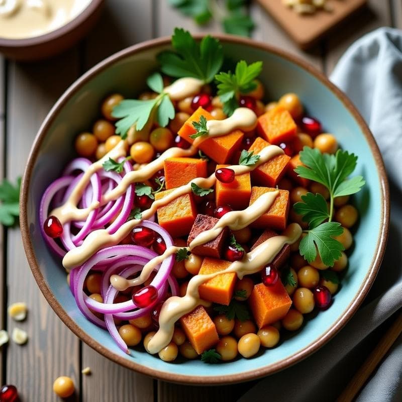 Bowl Marroquí de Garbanzos y Boniato: Receta Vegana Alta en Proteína en 25 Minutos