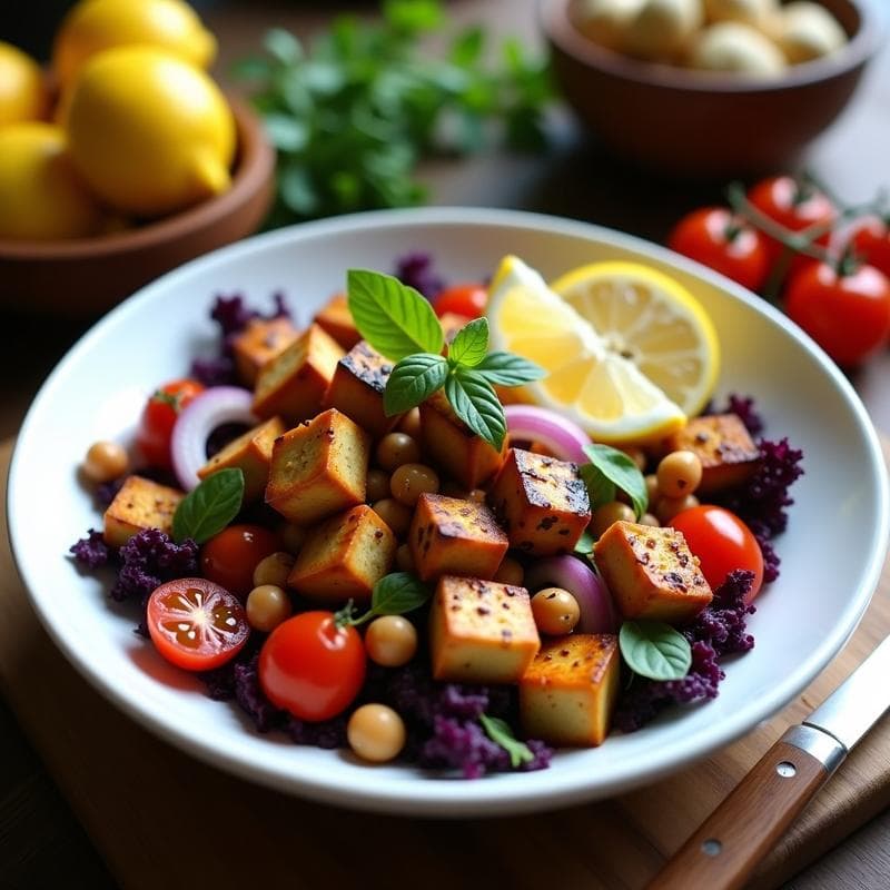 Bowl Moruno de Berenjena Asada y Tofu: Receta Alta en Proteína y Sin Gluten