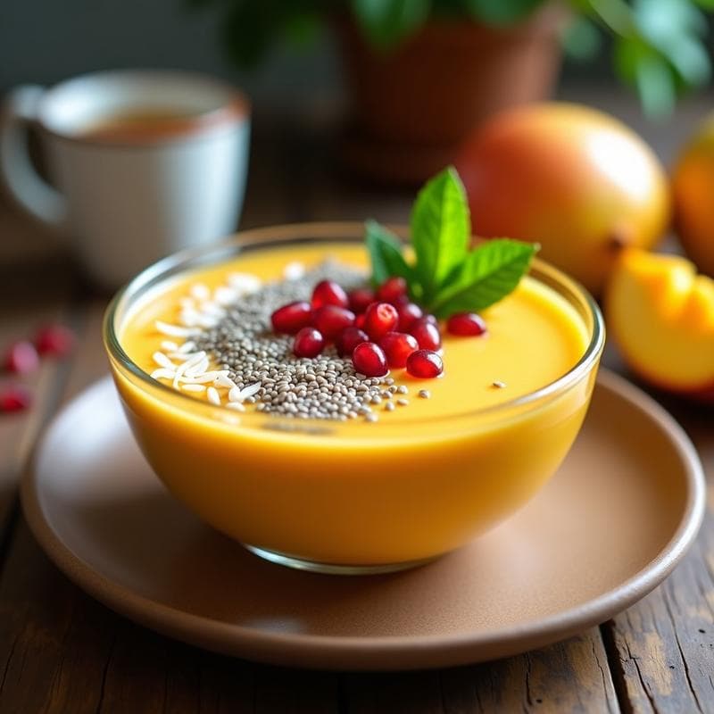 Bowl Probiótico de Kombucha y Mango: Receta Energética con Cúrcuma en 10 Minutos