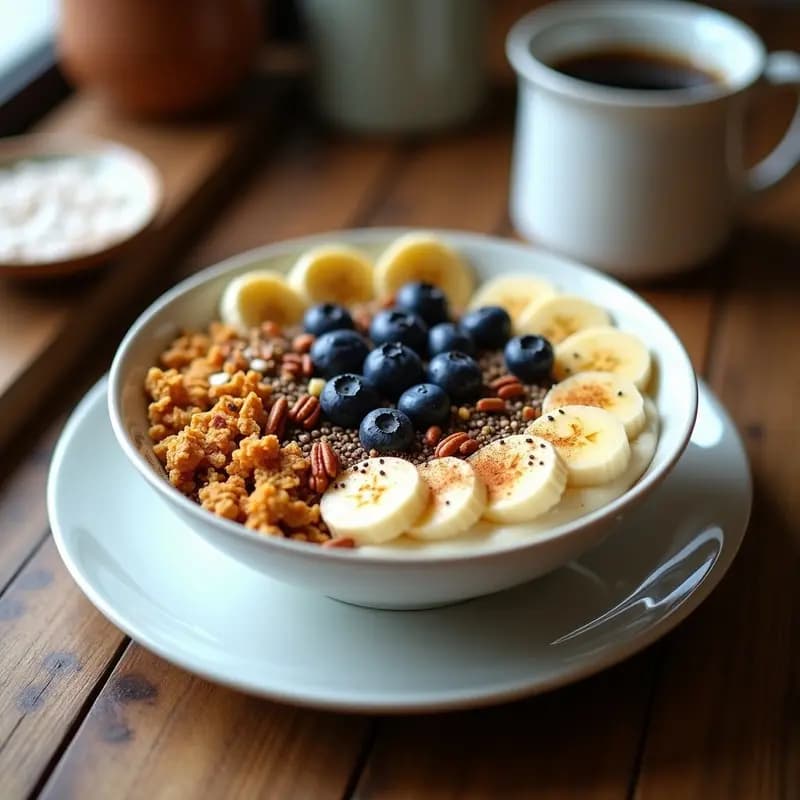 Bowl Probiótico de Yogur Casero y Granola: Receta Alta en Fibra para Desayunos Energéticos