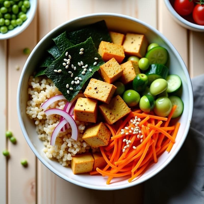 Bowl Proteico con Algas Nori y Tofu: Receta Antiinflamatoria en 20 Minutos