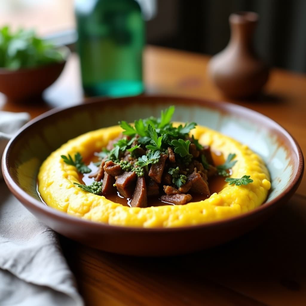 Bowl de Puré de Coliflor con Carne de Res Desmenuzada y Chimichurri: Receta Argentina Keto