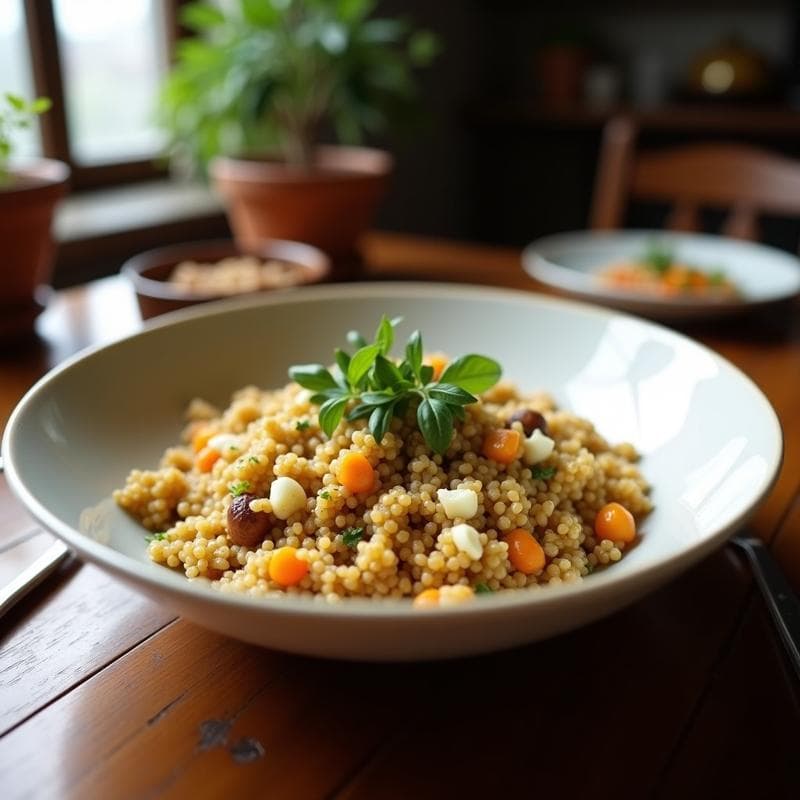 Bowl de Quinoa con Higo y Queso de Cabra: Receta Persa con Aderezo de Granada y Menta