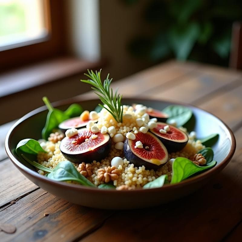 Bowl de Quinoa con Higos Frescos y Queso de Cabra: Receta Mediterránea Sin Gluten