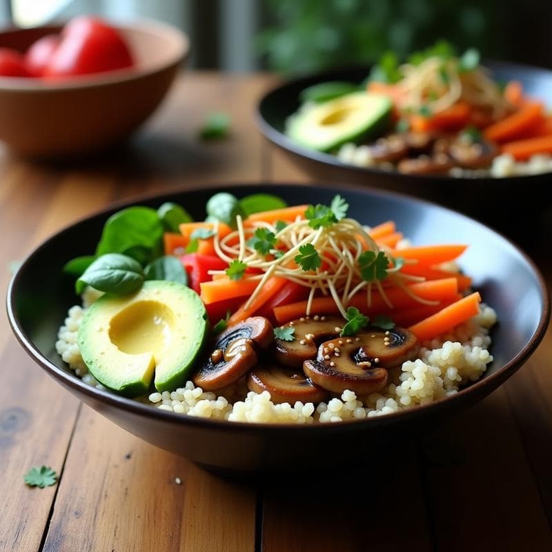 Bowl de Quinoa y Hongos Shitake: Receta Umami en 20 Minutos con Proteína Completa