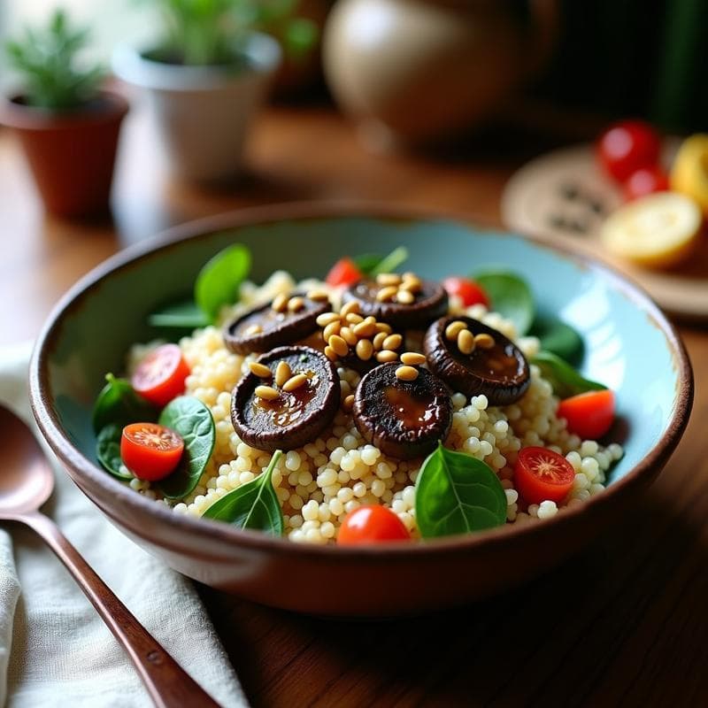 Bowl de Quinoa con Hongos Trufados: Receta en Thermomix Ultracremosa y Gourmet en 25 Minutos