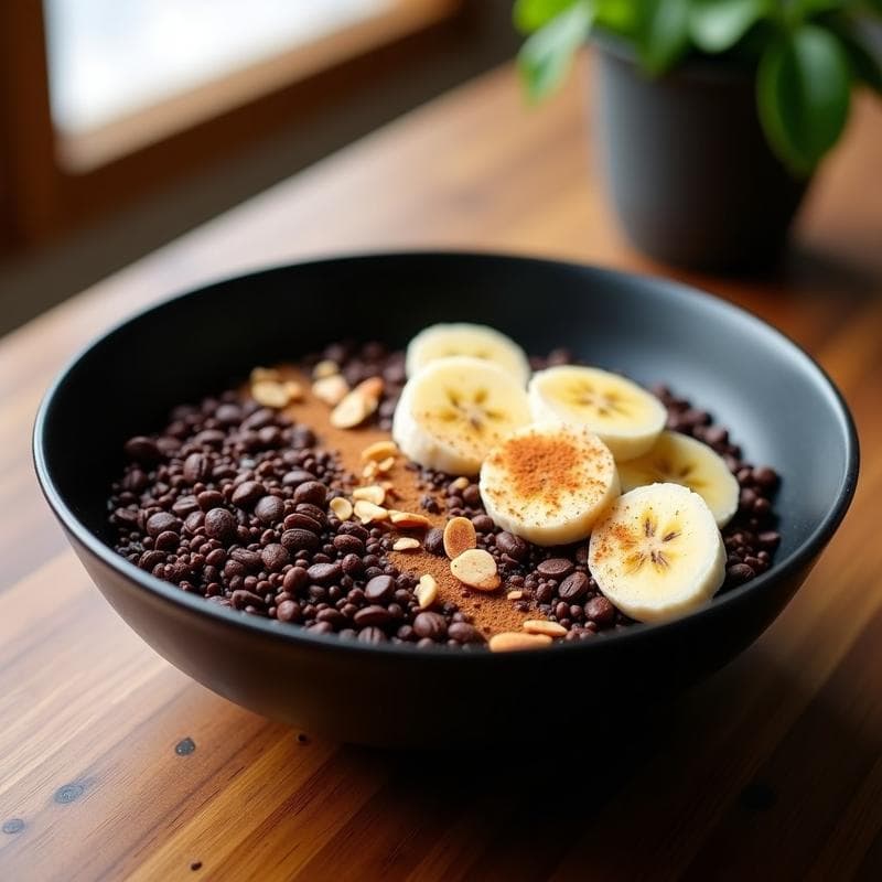 Bowl de Quinoa Negra y Cacao Nibs: Receta Superfood Energética en 15 Minutos