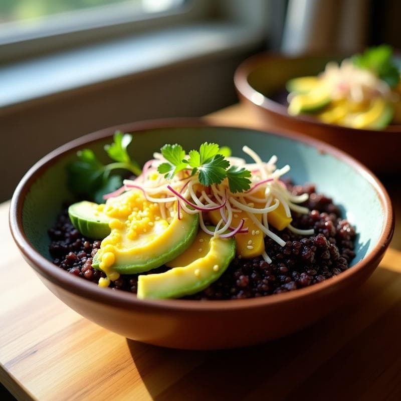 Bowl de Quinoa Negra y Ceviche de Coliflor: Receta Peruana Vegana con Leche de Tigre