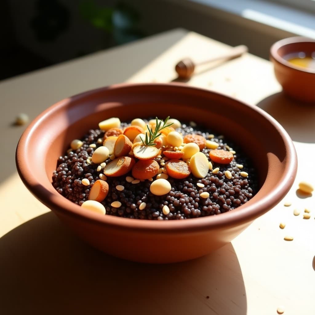 Bowl de Quinoa Negra y Ciruelas Pasas: Desayuno Andaluz Sin Lactosa