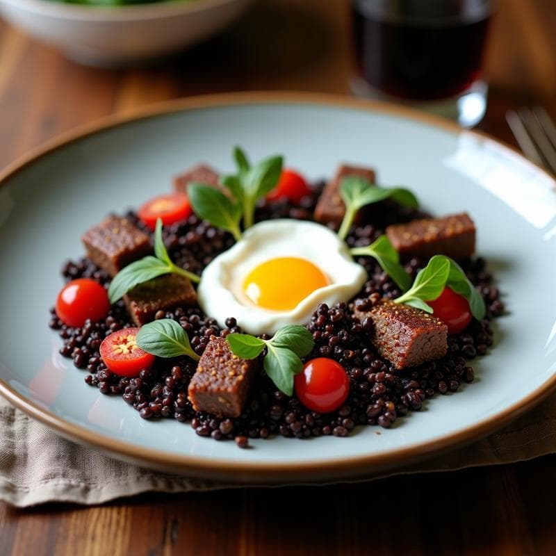 Bowl de Quinoa Negra con Cordero al Ras el Hanout y Yogur de Coco: Receta Marroquí Alta en Hierro
