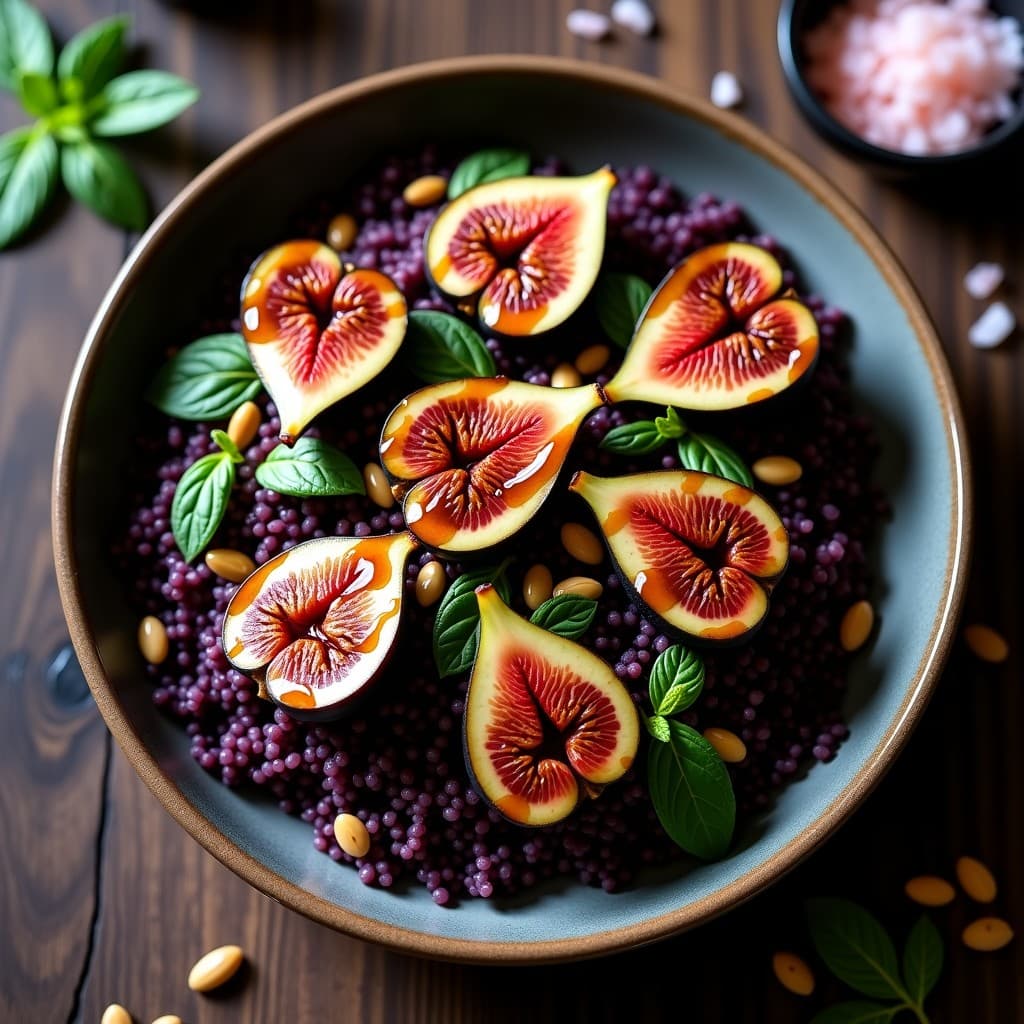 Bowl de Quinoa Negra con Higos Asados y Reducción de Vinagre Balsámico: Receta Peruana Antiinflamatoria